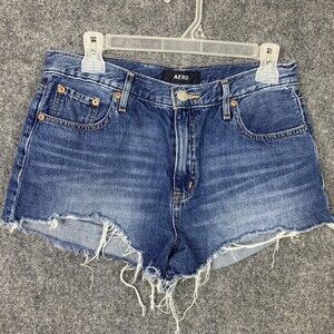 Aeropostale Bootie Shorts Women 8 Hi-Rise Shortie Destroyed Denim